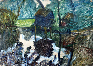 Entenhäuser an der Wümme von August Haake