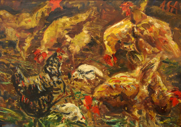 Die glückliche Hühnerschar
Schiestl-Arding, Albert *1883 in Erding †1937 in Bremen